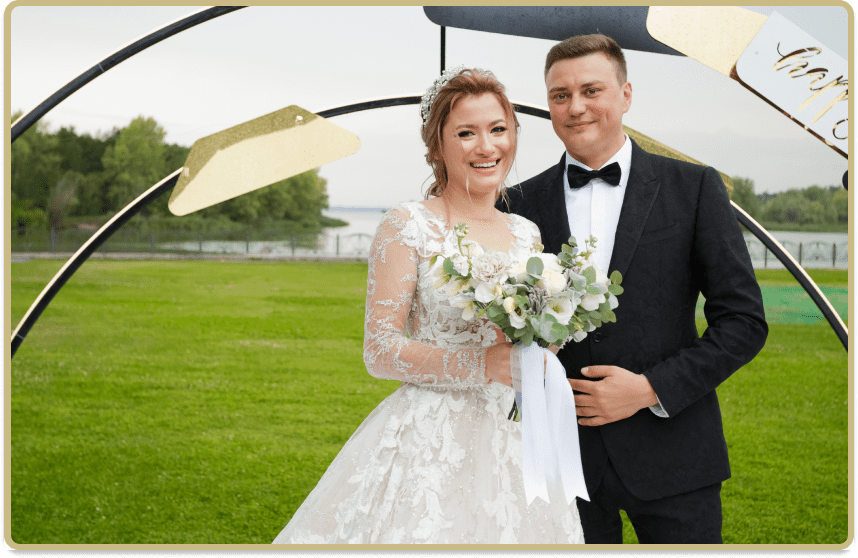 жених и невеста, свадьба, свадебная арка