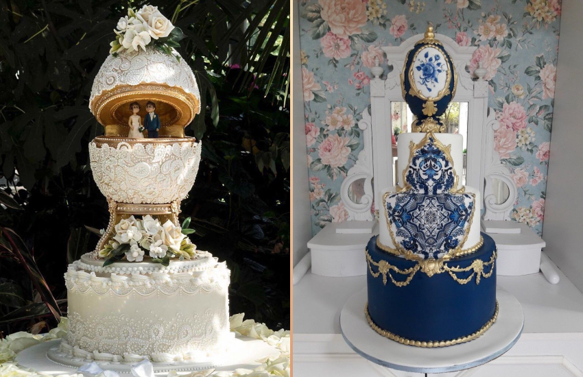 свадебный торт, тренды свадебных тортов, торт в стиле фаберже