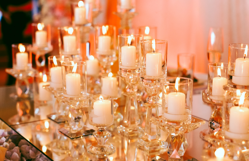 свечи, свадьба романтика, свадебный декор