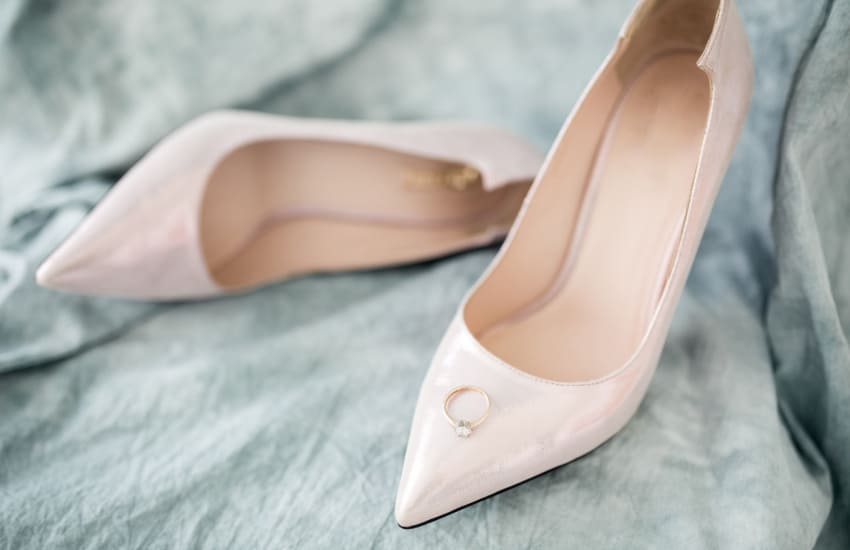 туфли невесты, розовые туфли