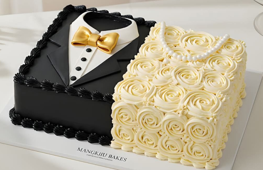 свадебный торт, тренды свадебных тортов, прямоугольный торт