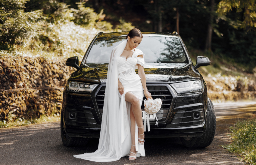 невеста, свадьба, свадебный автомобиль