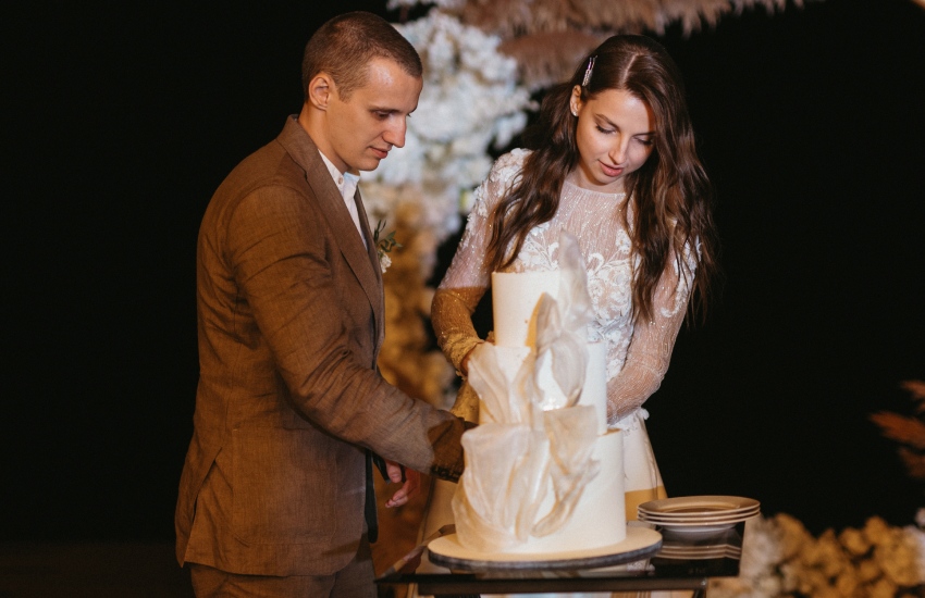 жених и невеста, свадьба, торт