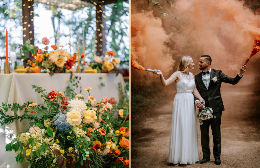 свадьба, свадебные цвета, яркие цвета