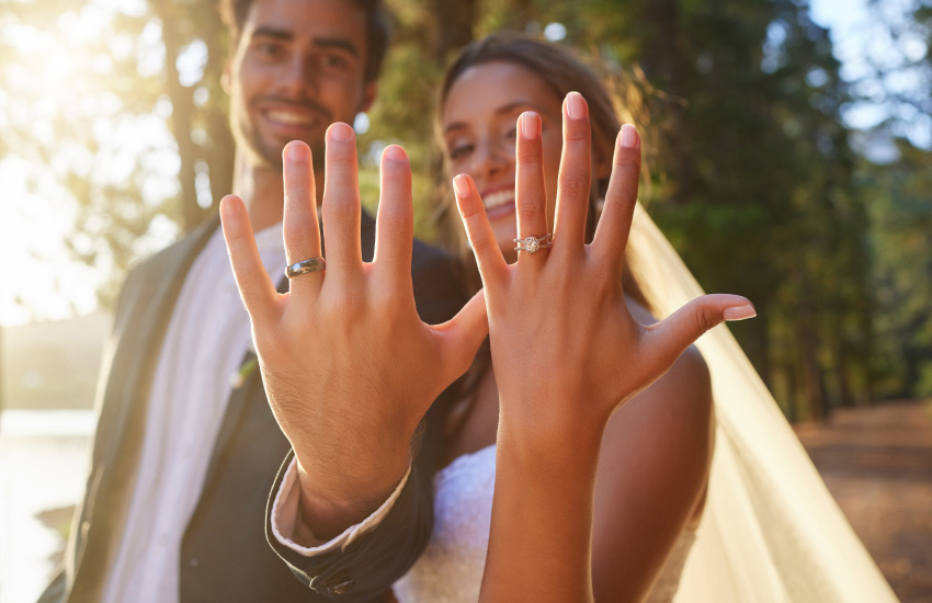 жених и невеста, руки, обручальные кольца