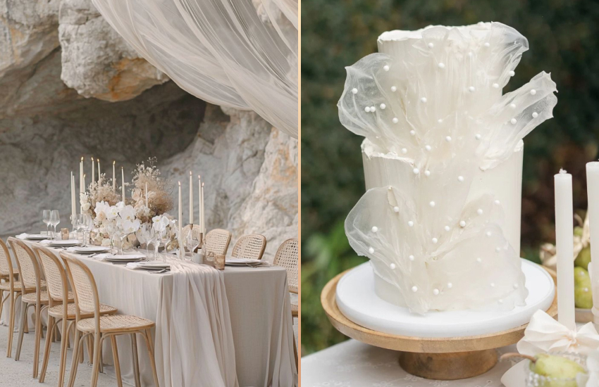 свадьба, декор, жемчужный цвет