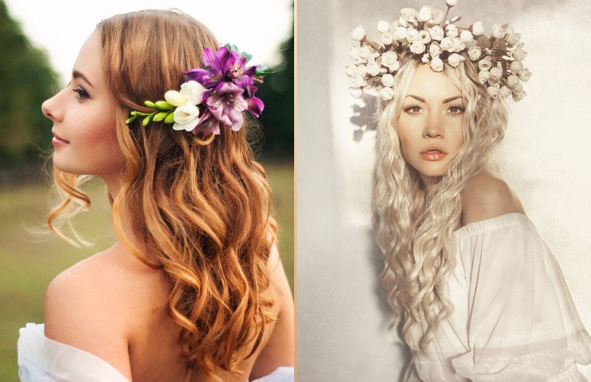 невеста, свадьба, прическа невесты, цветы в волосах